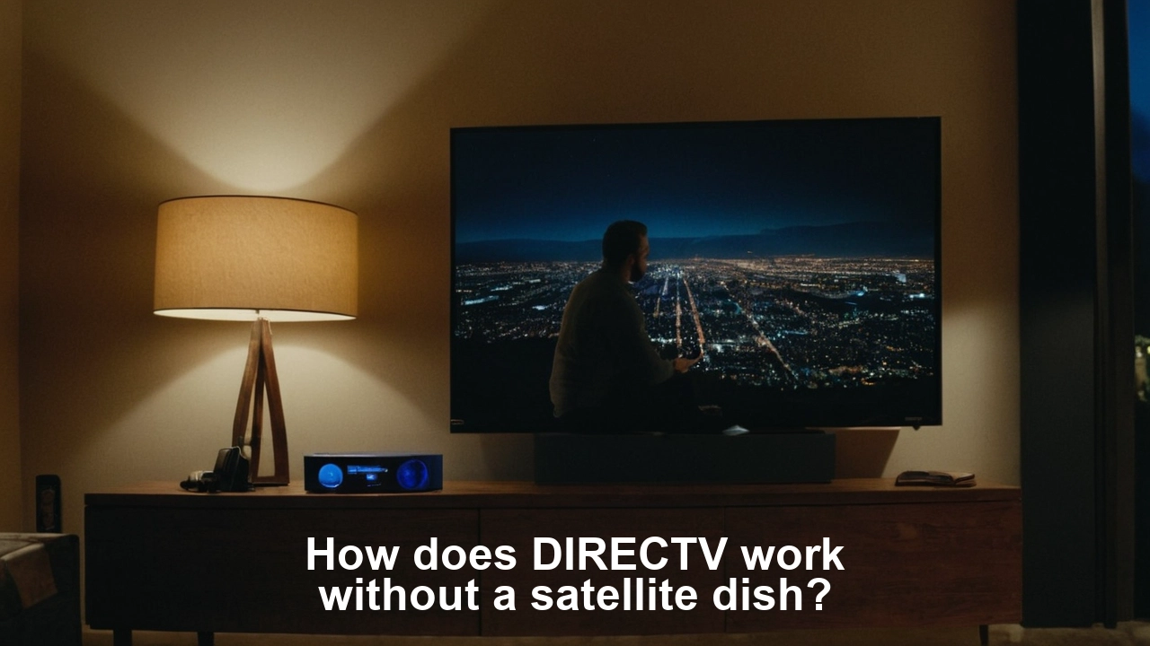 How does DIRECTV work without a satellite dish?